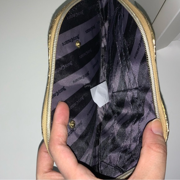 Y2K Vintage JUICY COUTURE Glitter Sparkly Shiny Gold Lips Wristlet Bag Women’s - Picture 9 of 16